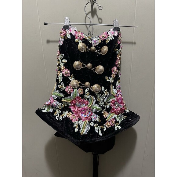 morena & esencial ragazza fashion Tops - RAGAZZA FASHION MORENA & ESENCIAL CORSET EMBROIDERED BEJEWELED SIZE 7